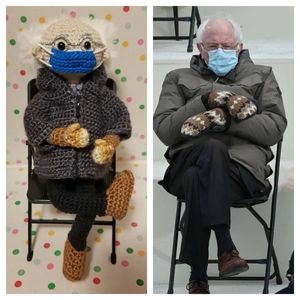 Amigurumi doll 9 inches tall Bernie Sanders